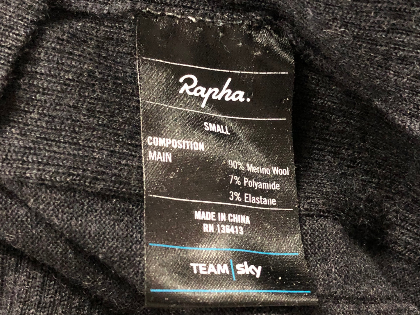 JC806 ラファ Rapha LONG SLEEVE MERINO JERSEY 長袖 サイクルジャージ 黒 S TEAM sky