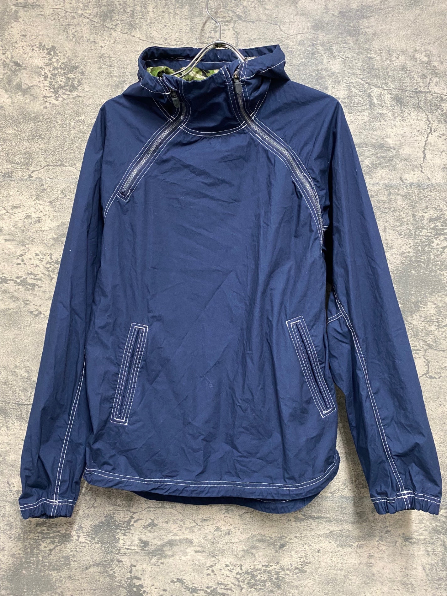 JC887 ナリフリ narifuri Typewriter pull breaker サイクルジャケット 紺 XL