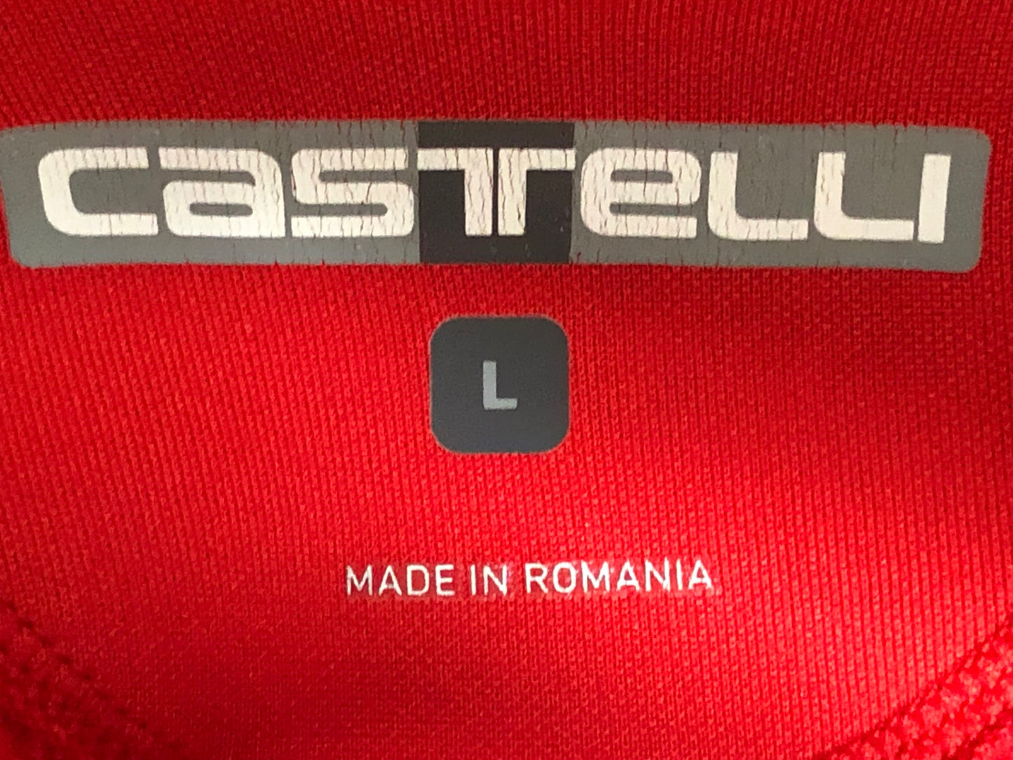 IJ707 カステリ CASTELLI サイクルジャケット L 赤 裏起毛