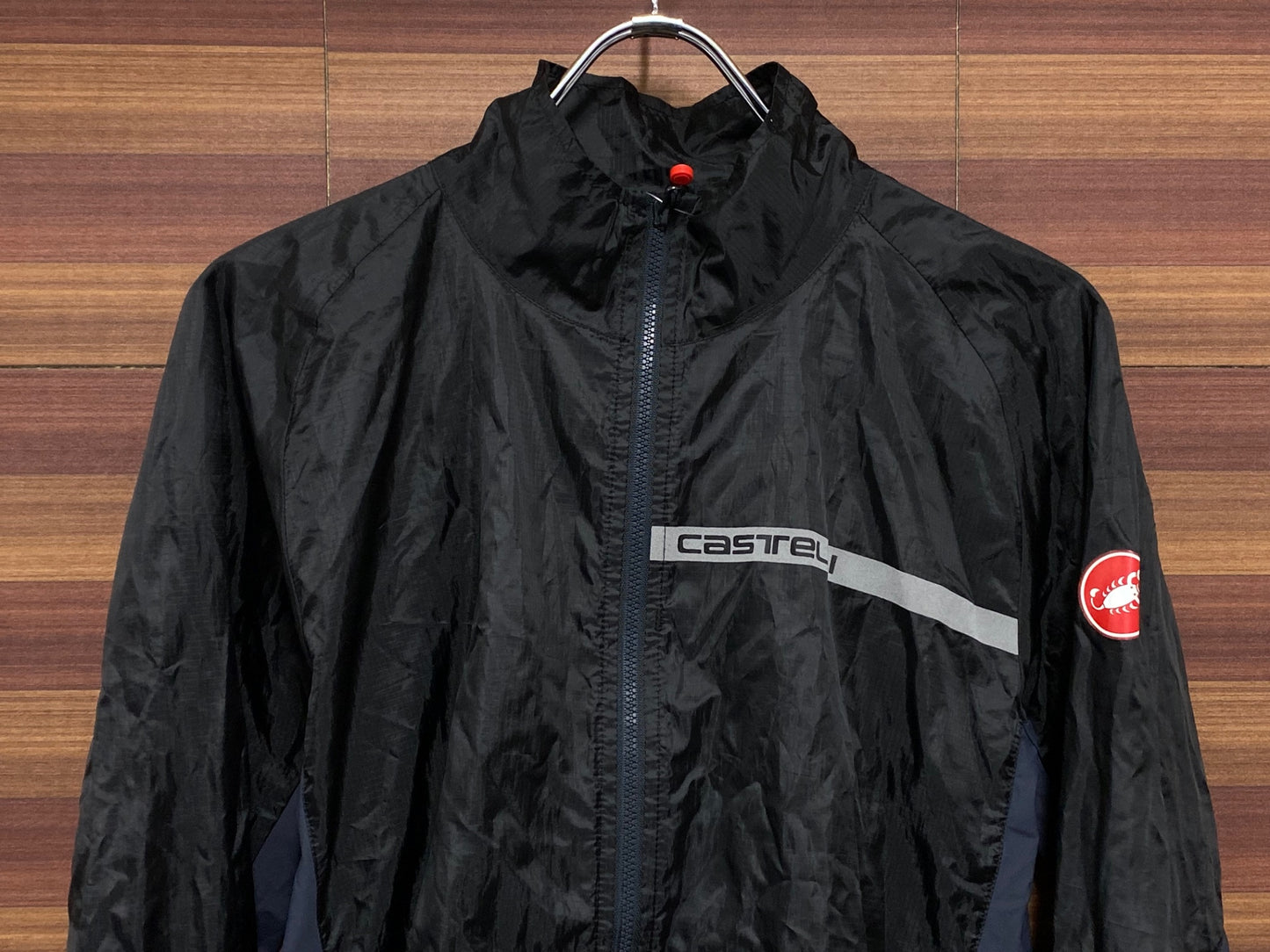 IT575 カステリ castelli 長袖ウィンドブレーカー 黒 XL