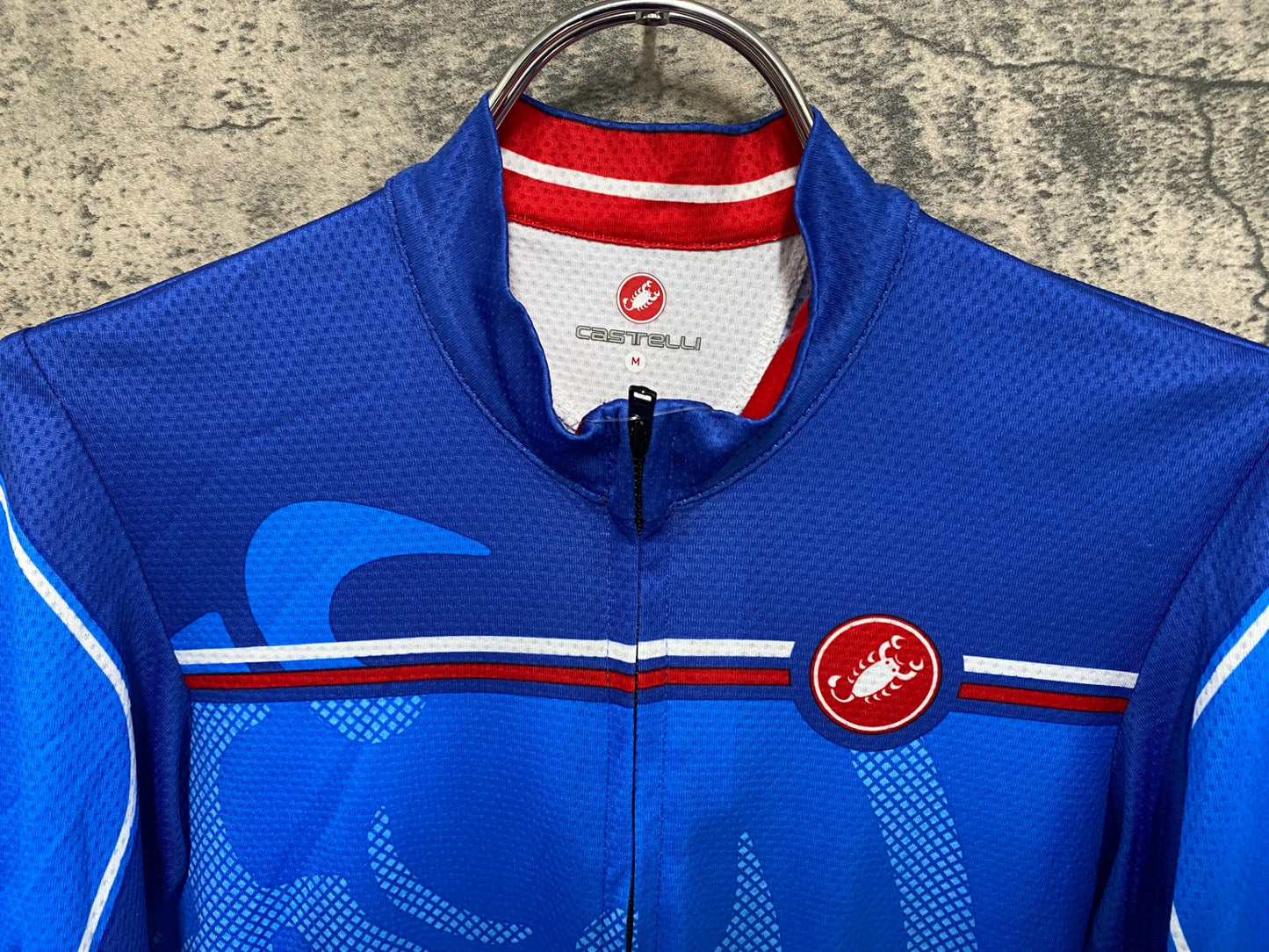 IY205 カステリ CASTELLI 半袖 サイクルジャージ 青 M