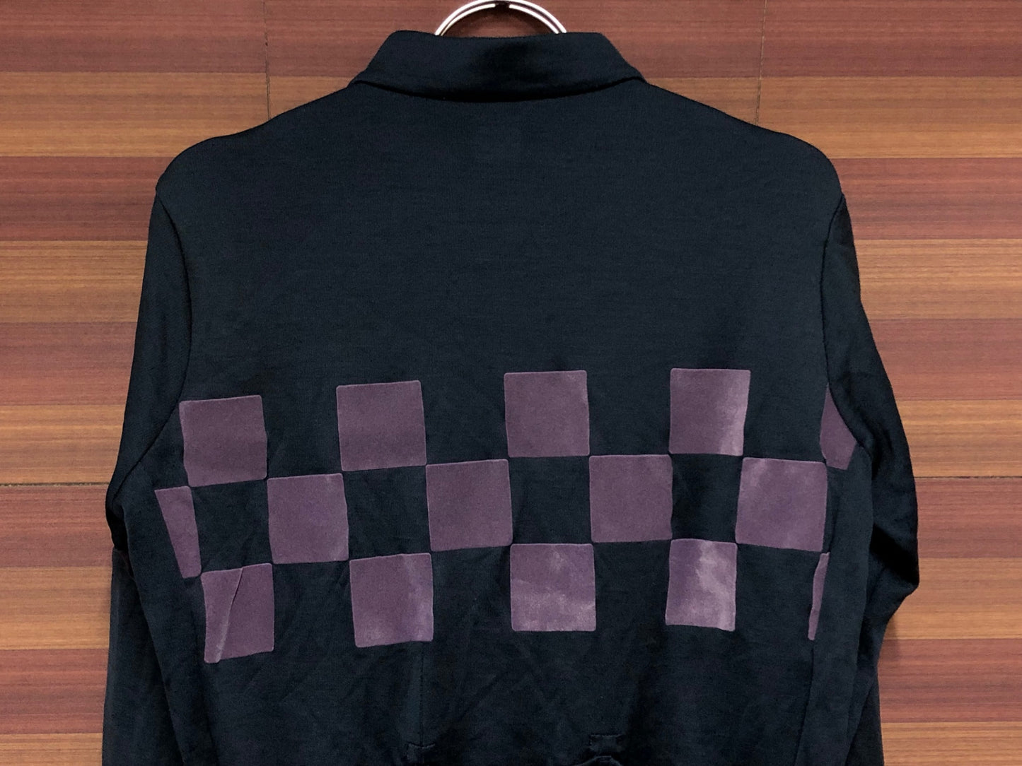IQ664 ラファ Rapha CHECK CLASSIC LONG SLEEVE JERSEY 長袖サイクルジャージ 紺 M スレ