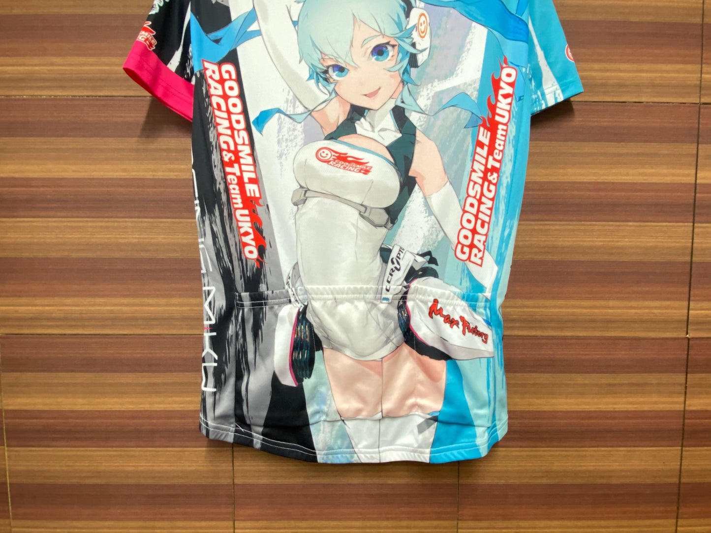 IK099 グッドスマイルレーシング GOODSMILE RACING 半袖 サイクルジャージ 白 青 黒 M RACING MIKU 2014Ver. 痛ジャージ