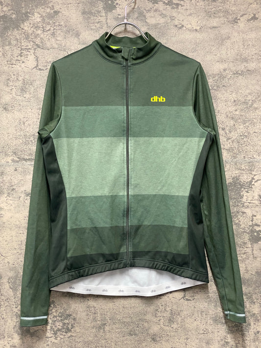 JA539 dhb 長袖 サイクルジャージ 緑 S 裏起毛