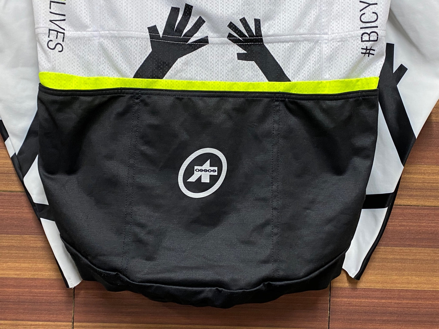 IN937 アソス assos Mens Qhubeka Jersey 長袖 サイクルジャージ 白 黒 S