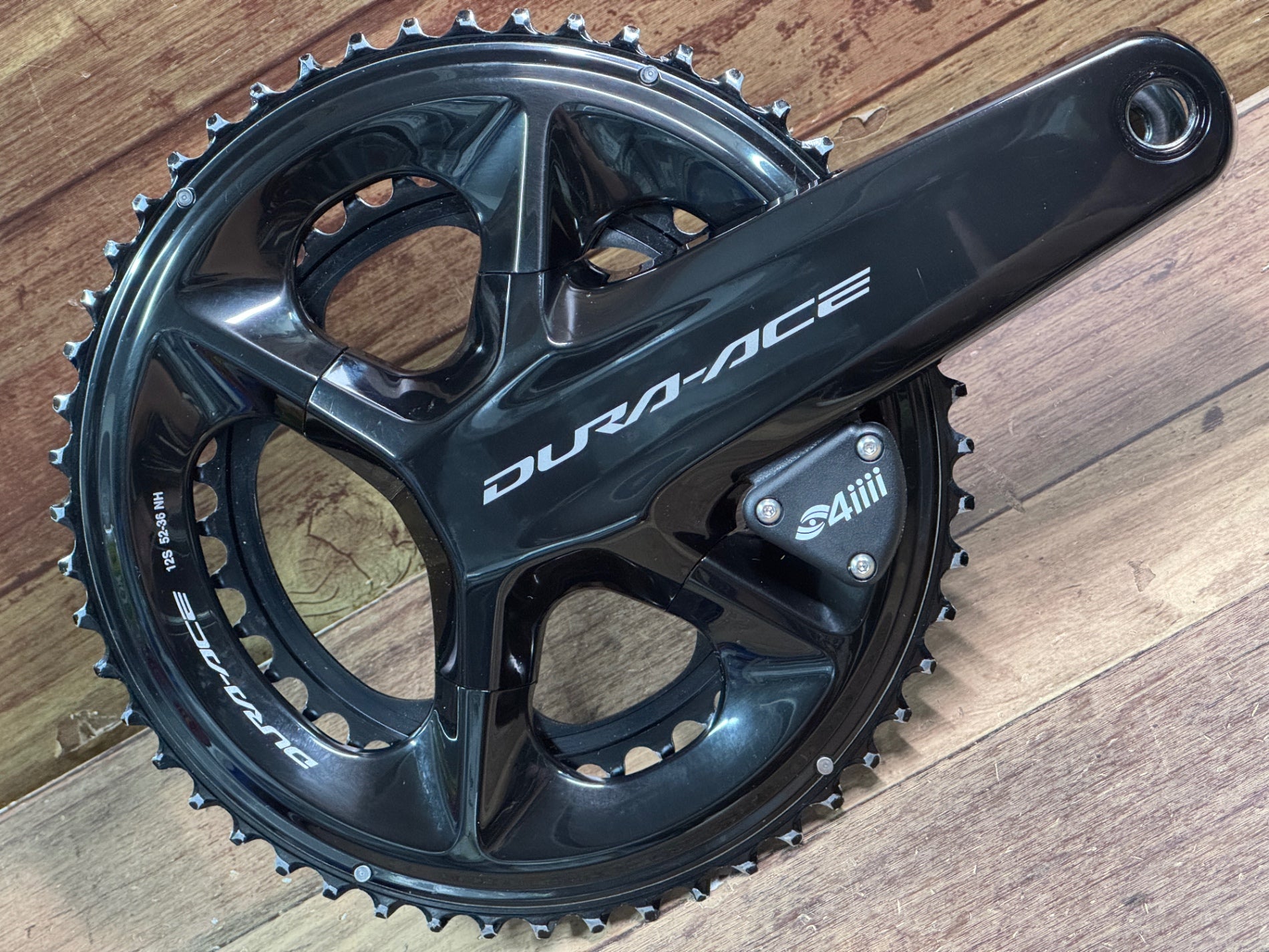 IH364 フォーアイ 4iiii PML100 パワーメーター クランクセット SHIMANO DURA-ACE FC-R9200 52/36T  165mm 両足 ※センサーキャップ割れ