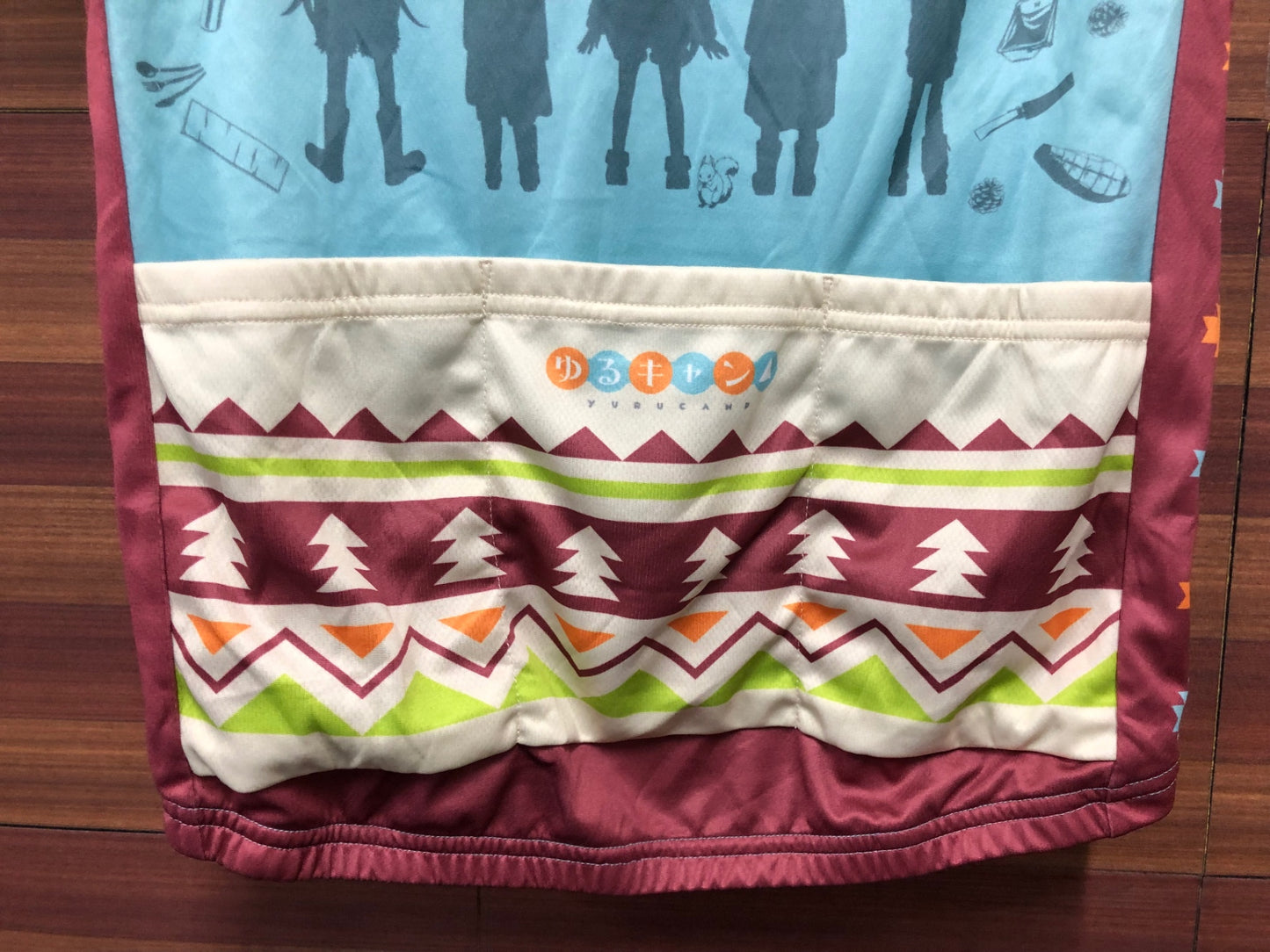 IT001 GSR Gear 半袖 サイクルジャージ 水色 ベージュ 茶 L ゆるキャン△ シルエットVer. 痛ジャージ