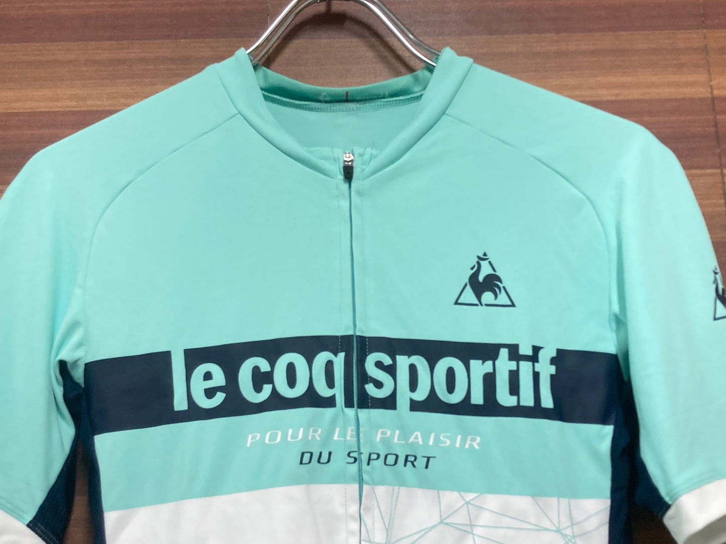 IA441 ルコックスポルティフ le coq sportif 半袖 サイクルジャージ 緑 紺 L