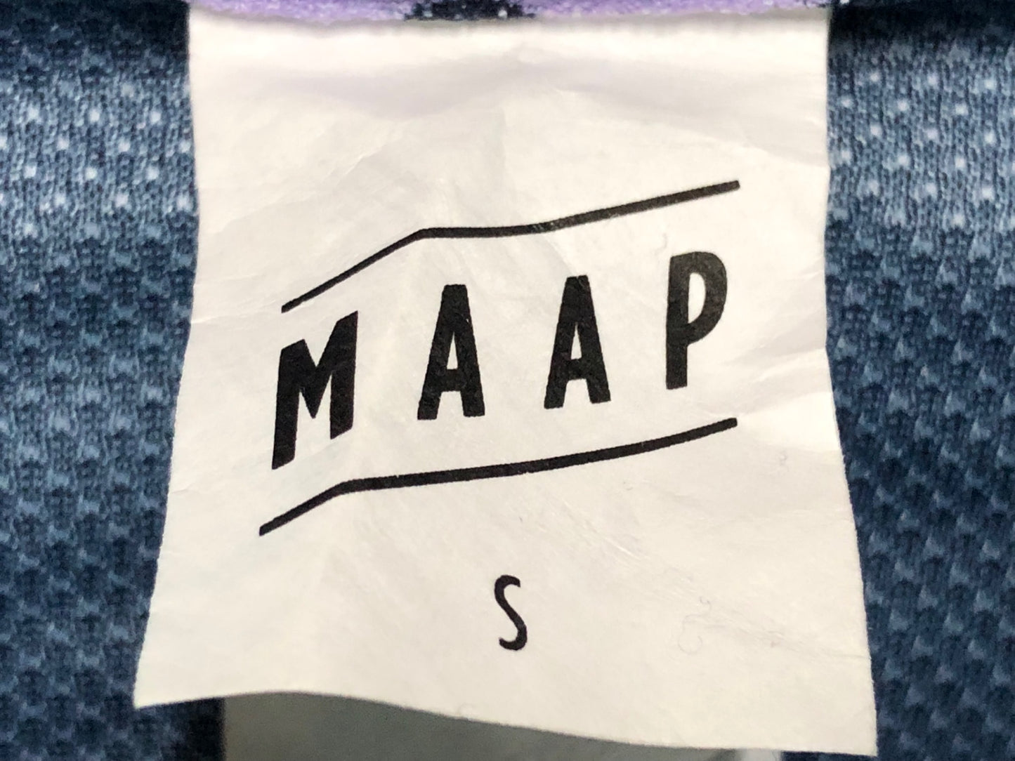 IO695 マープ MAAP 半袖 サイクルジャージ 水色 紺 総柄 S