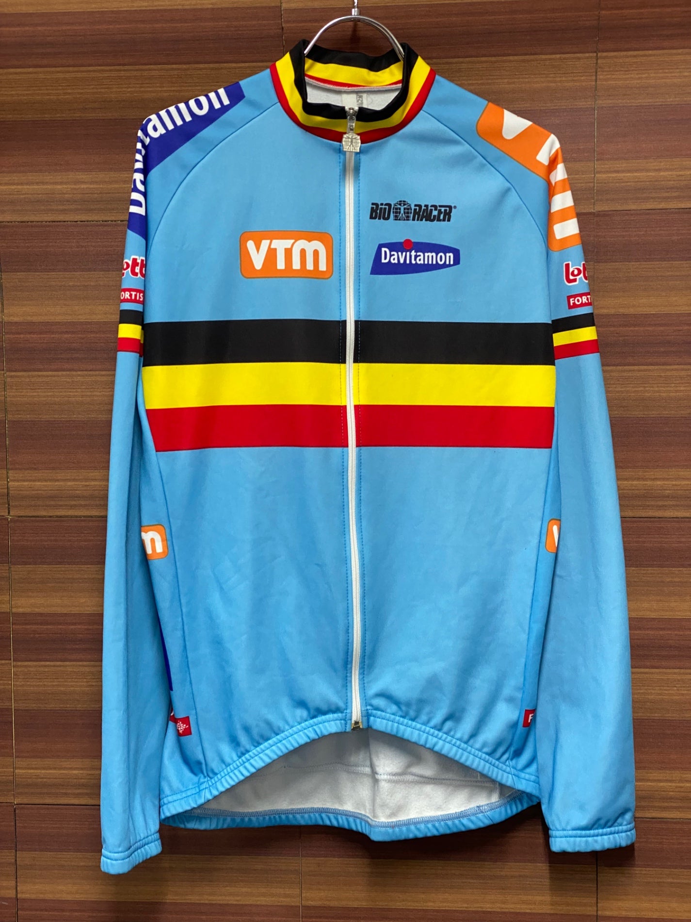 IT847 ビオレーサー BIORACER 長袖 サイクルジャージ 水色 S 裏起毛