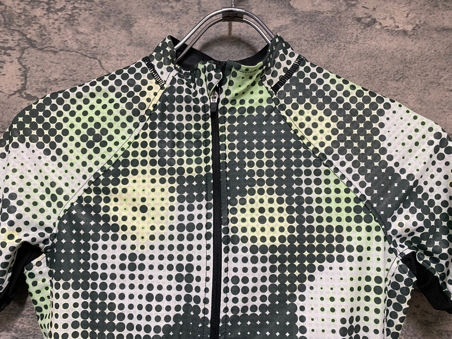 IS755 MACHINE FOR FREEDOM 半袖 サイクルジャージ 黒 白 黄 水玉模様 S レディース