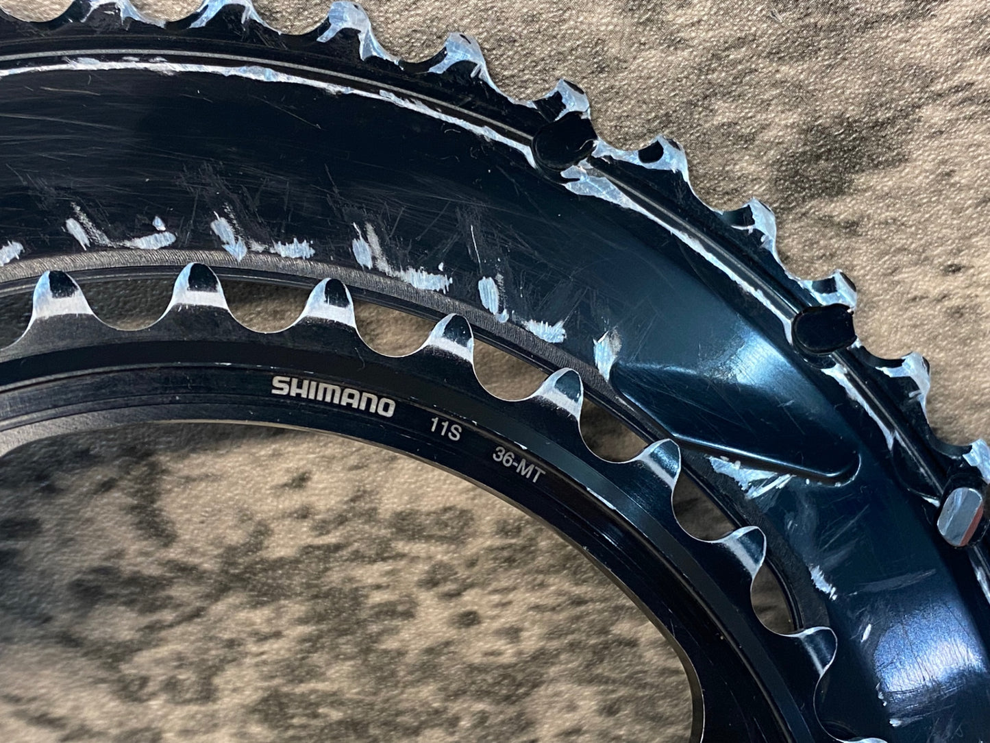 IQ673 シマノ SHIMANO デュラエース DURA-ACE FC-R9100 チェーンリングセット 52/36T ※歯の摩耗大