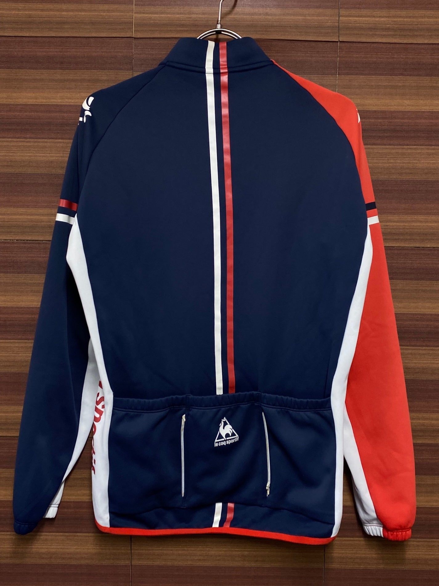 IR856 ルコックスポルティフ le coq sportif 裏起毛 長袖 サイクルジャージ 紺 L