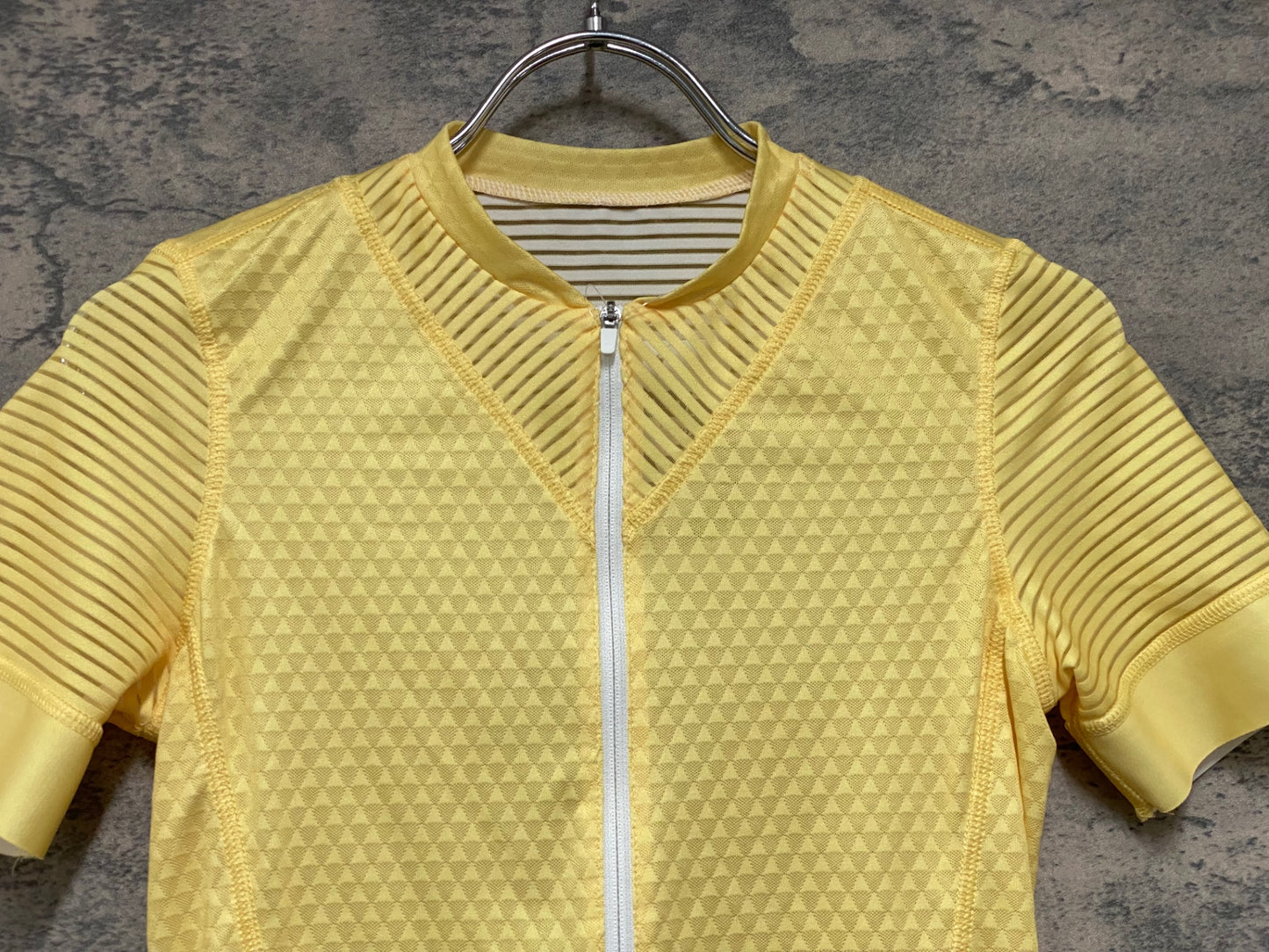 JE022 カフェドシクリステ CAFE DU CYCLISTE Micheline 半袖 サイクルジャージ 黄 XS レディース