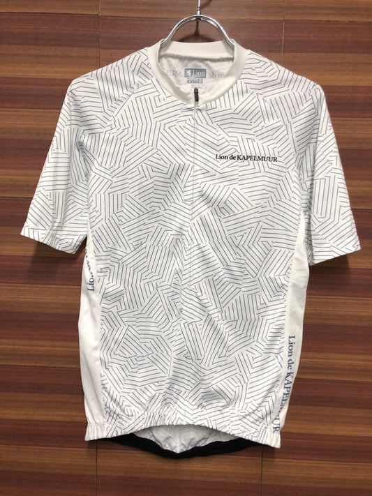 IK357 リオンドカペルミュール Lion de KAPELMUUR 半袖 サイクルジャージ 白 柄 M