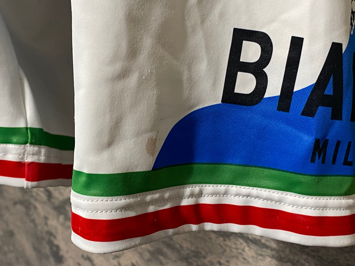 JB689 ビアンキ BIANCHI 半袖 サイクルジャージ ビブショーツ 上下セット 半袖 白/青 XL