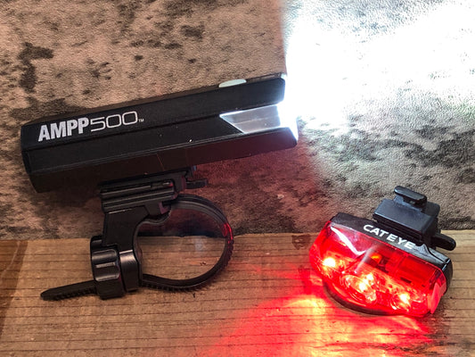 JA730 キャットアイ CATEYE アンプ AMPP500 フロントライト TL-LD620 リアライト 前後セット ※点灯確認済み