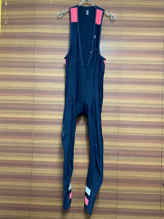 IN859 ラファ Rapha BREVET WINTER TIGHTS WITH PAD ビブタイツ 紺 M 裏起毛 ※擦れ