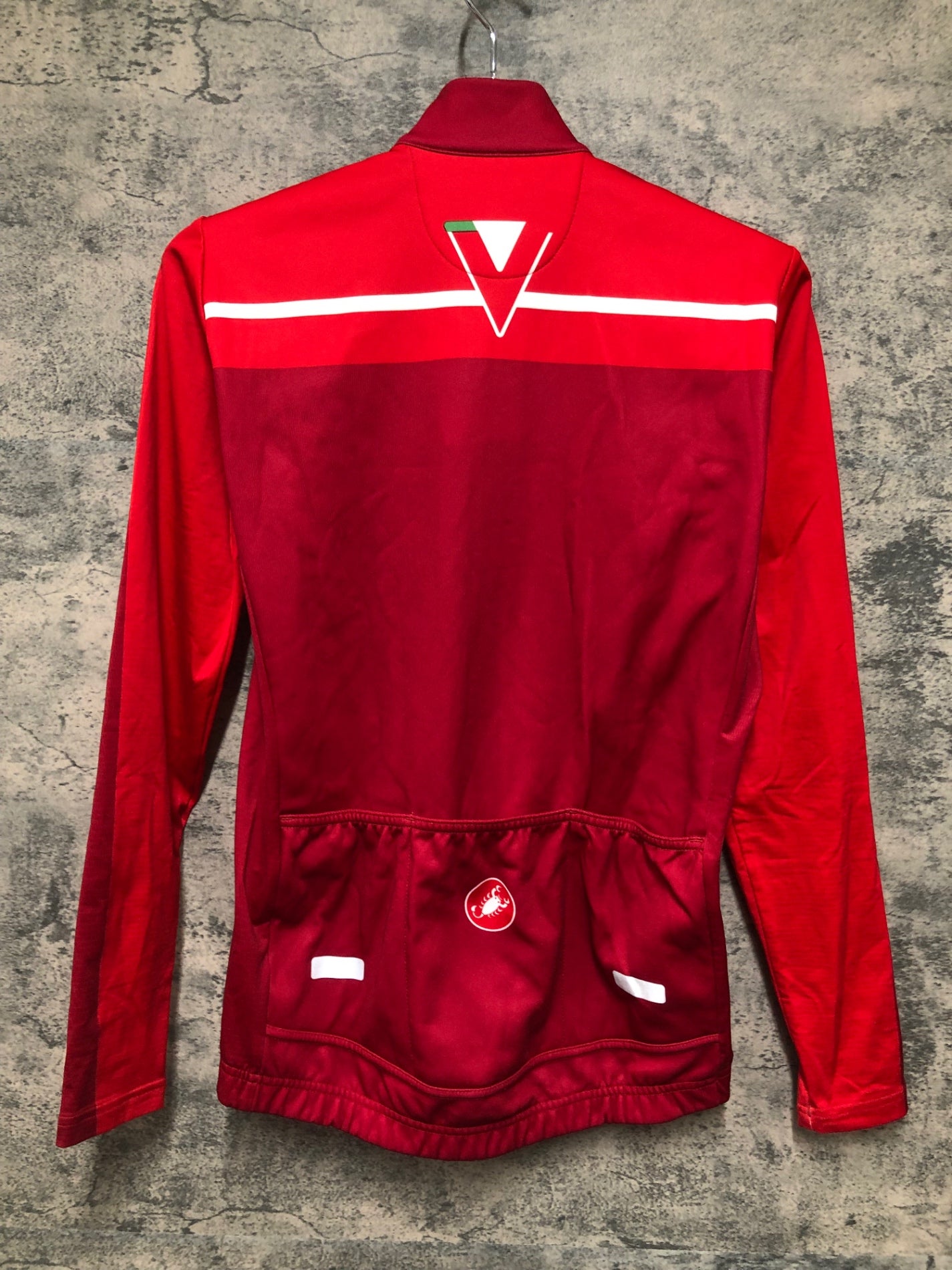 IZ762 カステリ CASTELLI 長袖 サイクルジャージ 赤 M 裏起毛