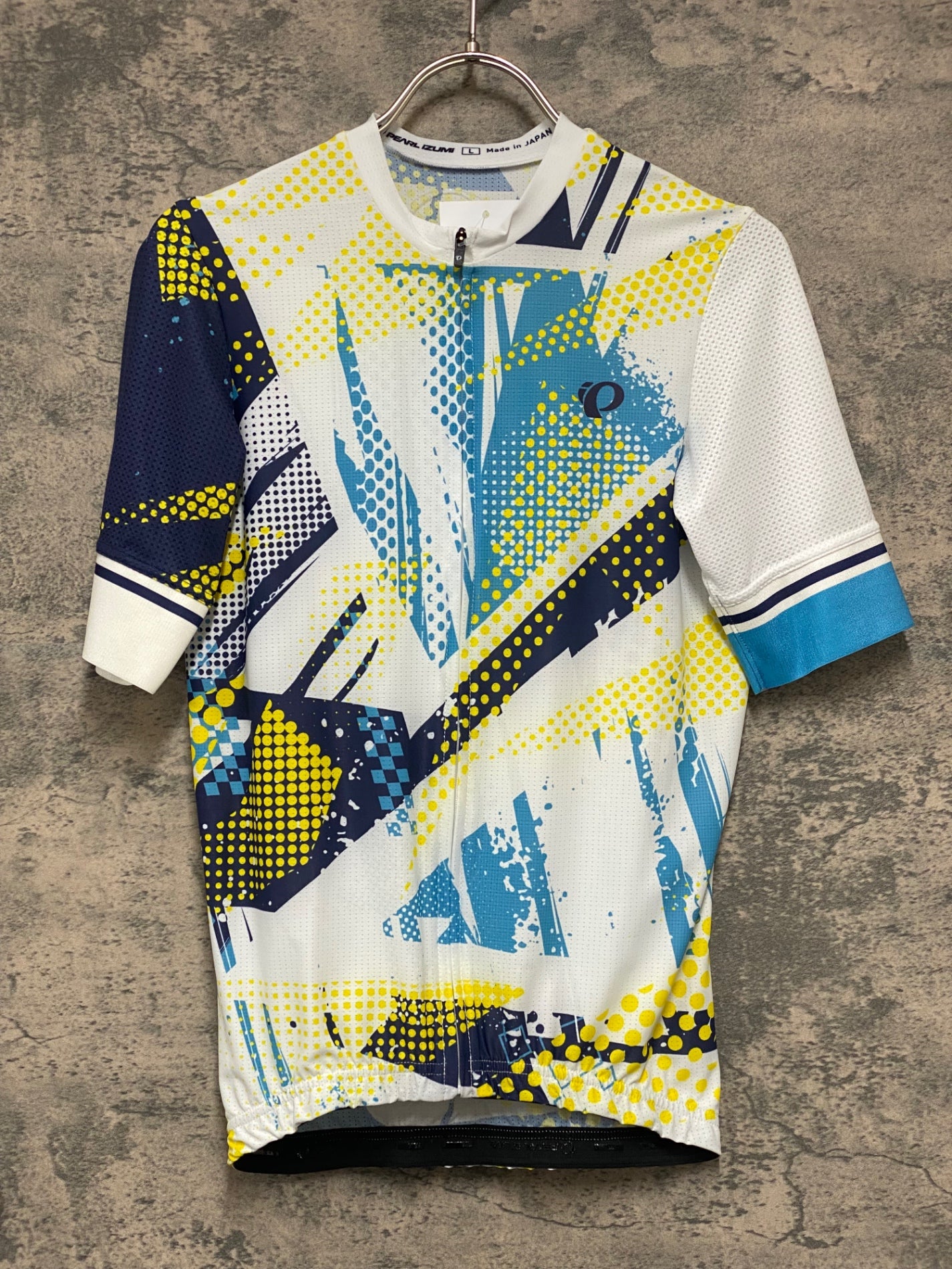 IZ210 パールイズミ PEARL iZUMi 半袖 サイクルジャージ 白 紺 黄 L
