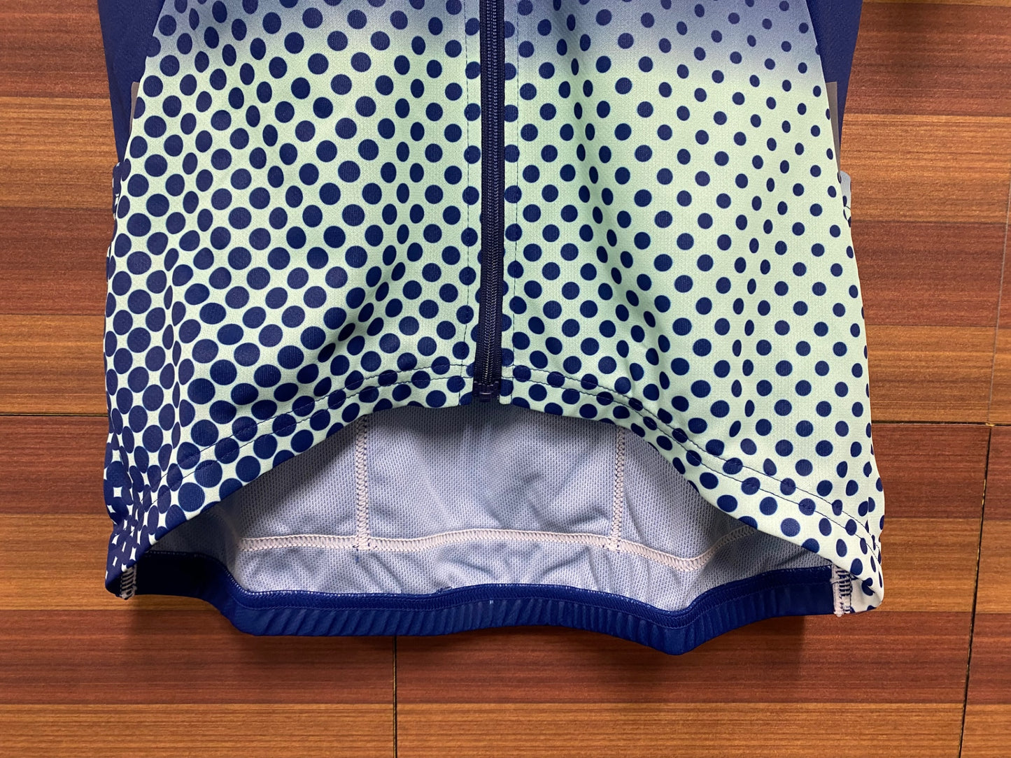 IQ240 レリック reric 半袖 サイクルジャージ 青 黄緑 水玉 レディース M