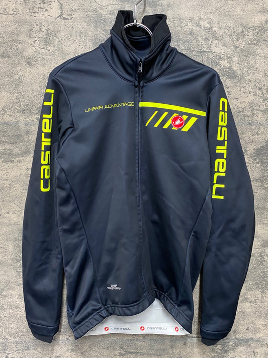 IX585 カステリ CASTELLI 長袖 サイクルジャージ 紺 L 裏起毛