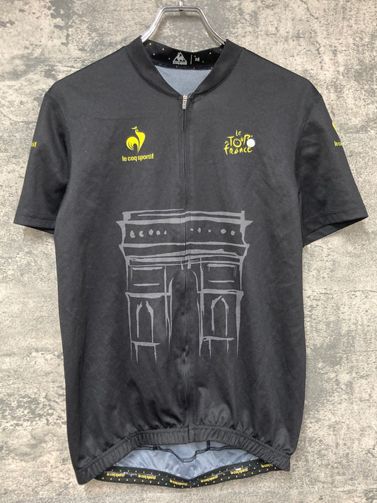 IX957 ルコックスポルティフ le coq sportif 半袖サイクルジャージ 黒 M Tour de france ほつれ