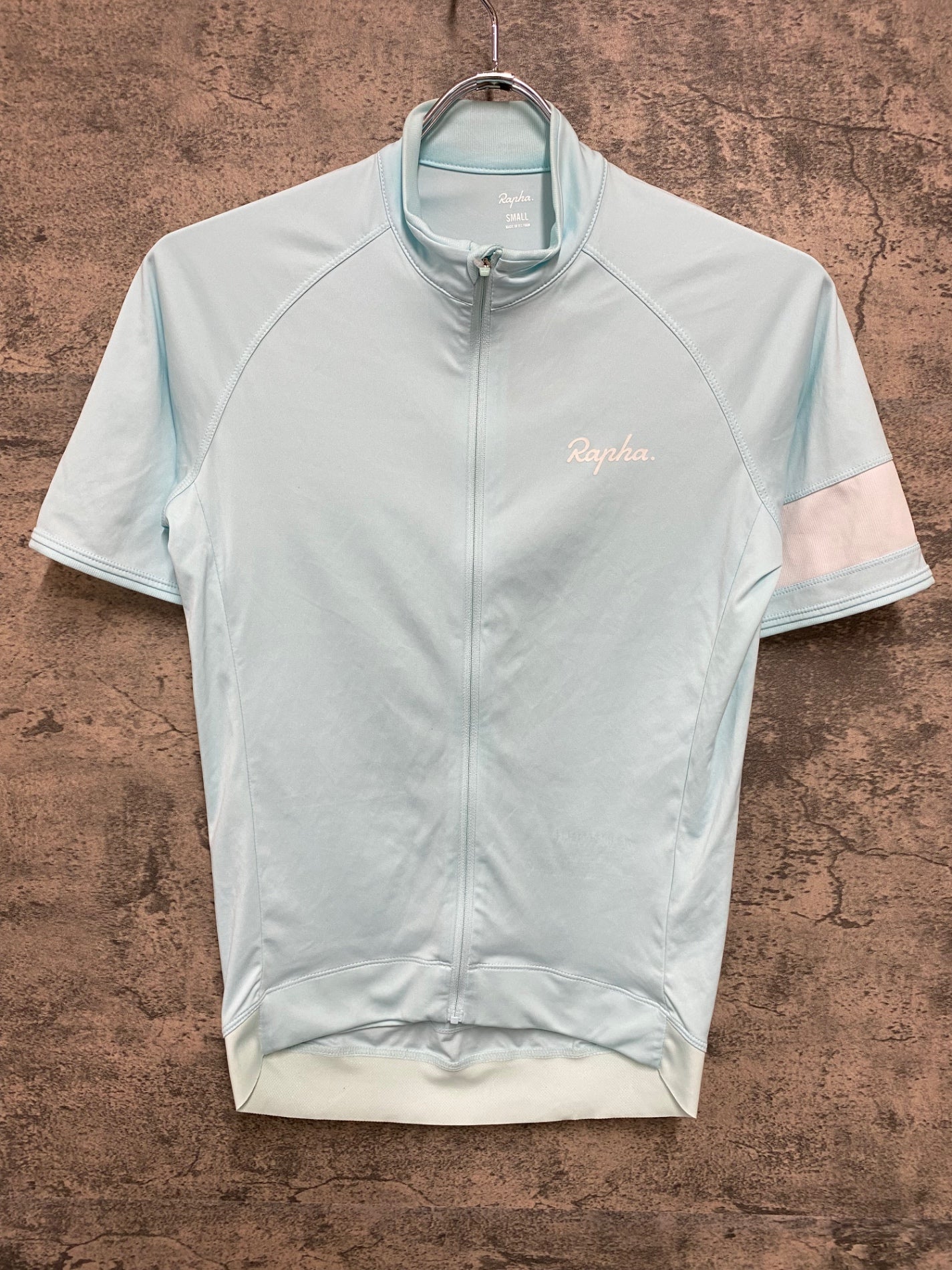 IZ733 ラファ Rapha CORE JERSEY 半袖サイクルジャージ 水色 S ほつれ