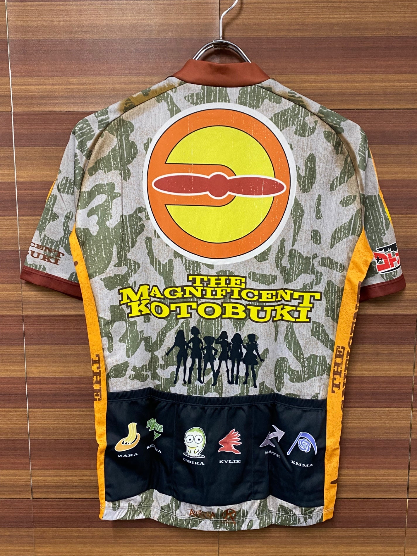 IS013 アウローラ AURORA 半袖 サイクルジャージ  総柄 M 荒野のコトブキ飛行隊