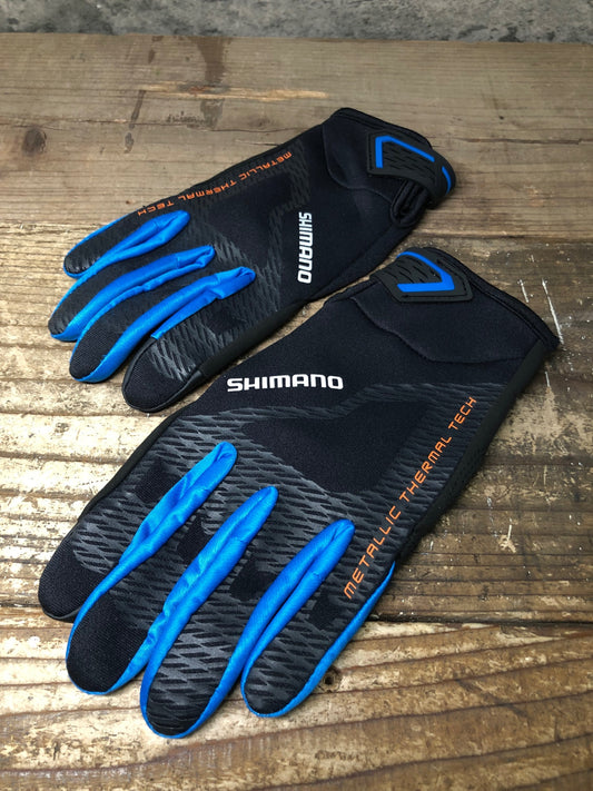 JA345 シマノ SHIMANO 長指 グローブ 黒 S METALLIC THERMAL TECH