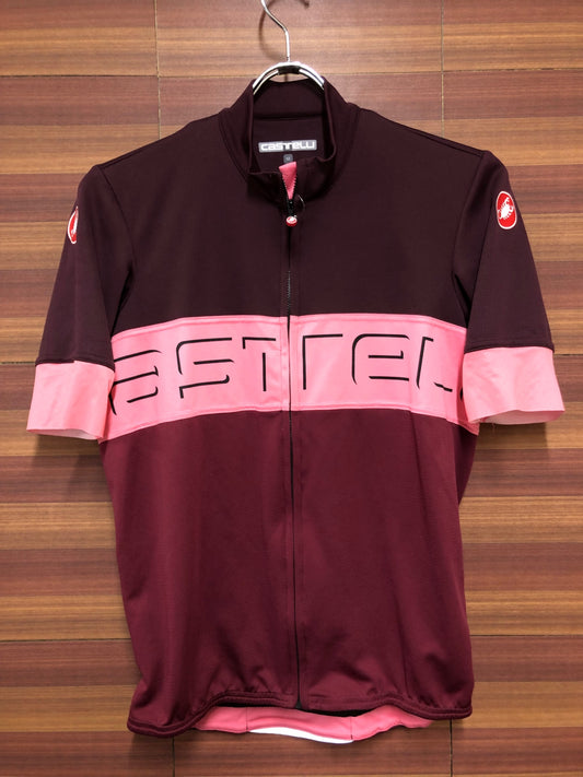 IK414 カステリ CASTELLI 半袖 サイクルジャージ バーガンディ ピンク M