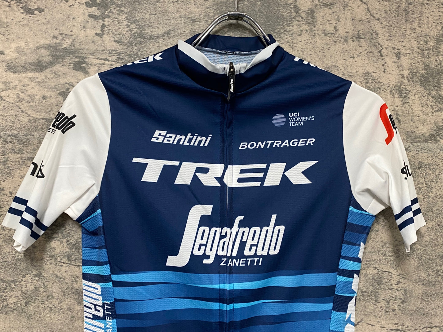 IZ148 サンティーニ Santini 半袖 サイクルジャージ 紺 白 S TREK Segafred