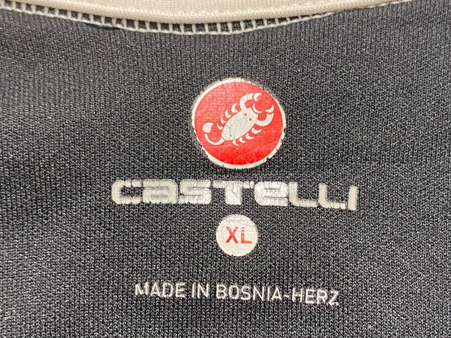 IN870 カステリ CASTELLI ロッソコルサ ROSSOCORSA 長袖 サイクルジャケット 白 黒 XL