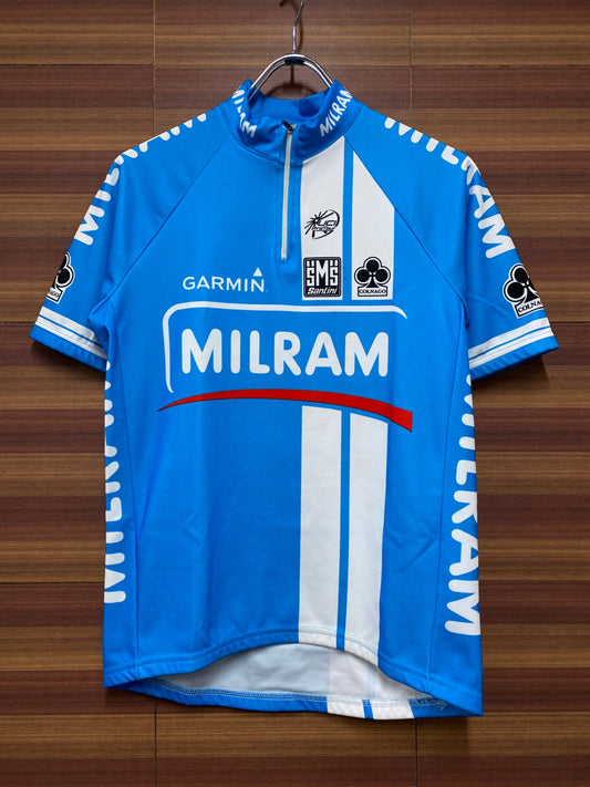 IH383 サンティーニ santiniti チームジャージ MILRAM 水色 半袖 サイクルジャージ M