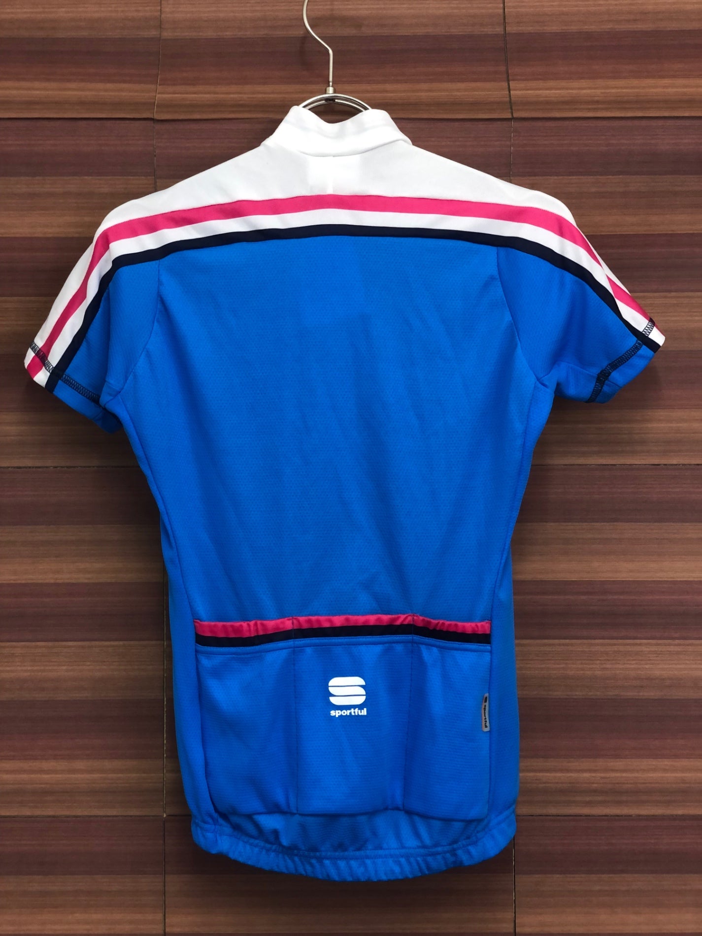 IR910 スポーツフル sportful 半袖 ハーフジップ サイクルジャージ 青 白 XS