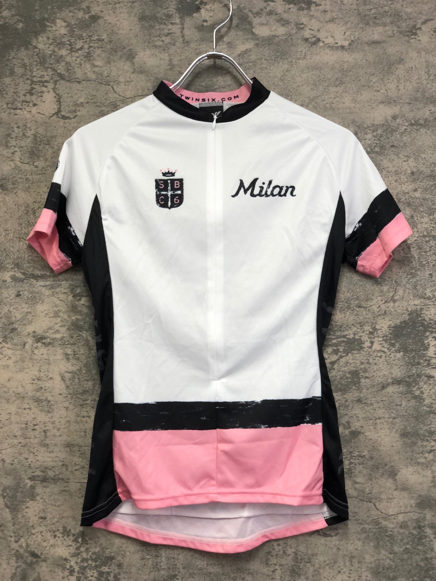 IW592 ツインシックス TWIN SIX 半袖 サイクルジャージ 白ピンク women's S