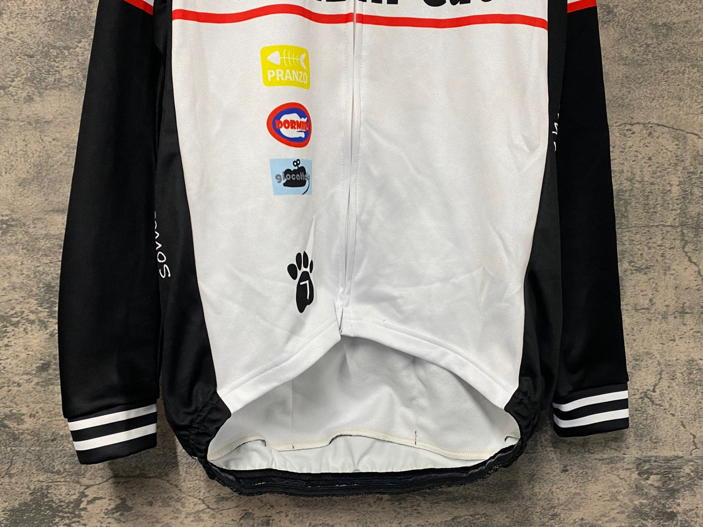 JA163 ジェッセージ SGS 7ITA 長袖 サイクルジャージ 白 黒 XL 裏起毛 Climbin' Cat