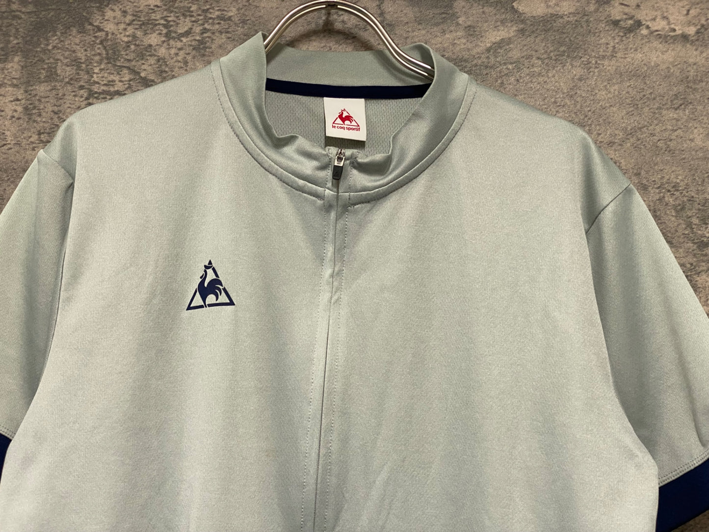 JC784 ルコックスポルティフ le coq sportif 半袖 サイクルジャージ ライトグレー L