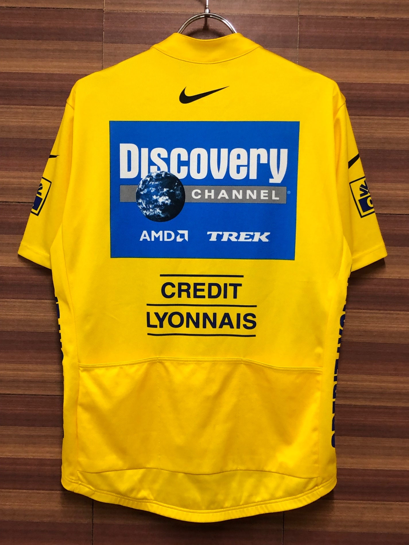 IH729 ナイキ NIKE 半袖 サイクルジャージ 黃 L Discovery CHANNEL ツール・ド・フランス 2005