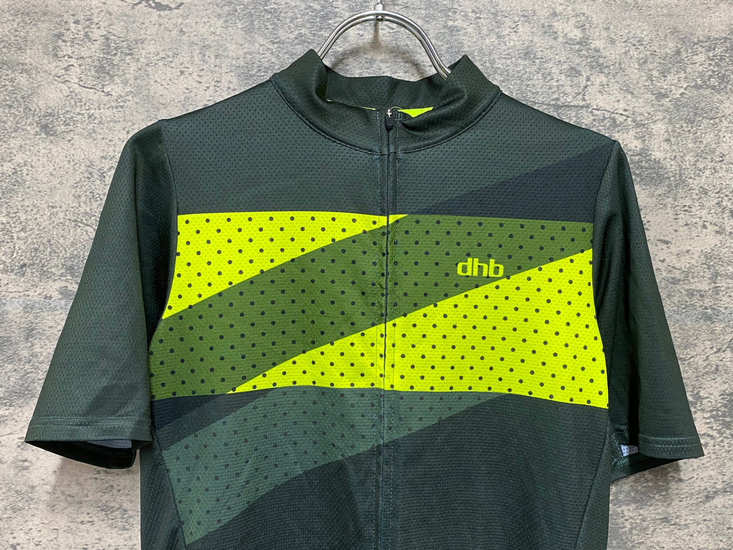 JA540 dhb 半袖 サイクルジャージ 緑 黄 S