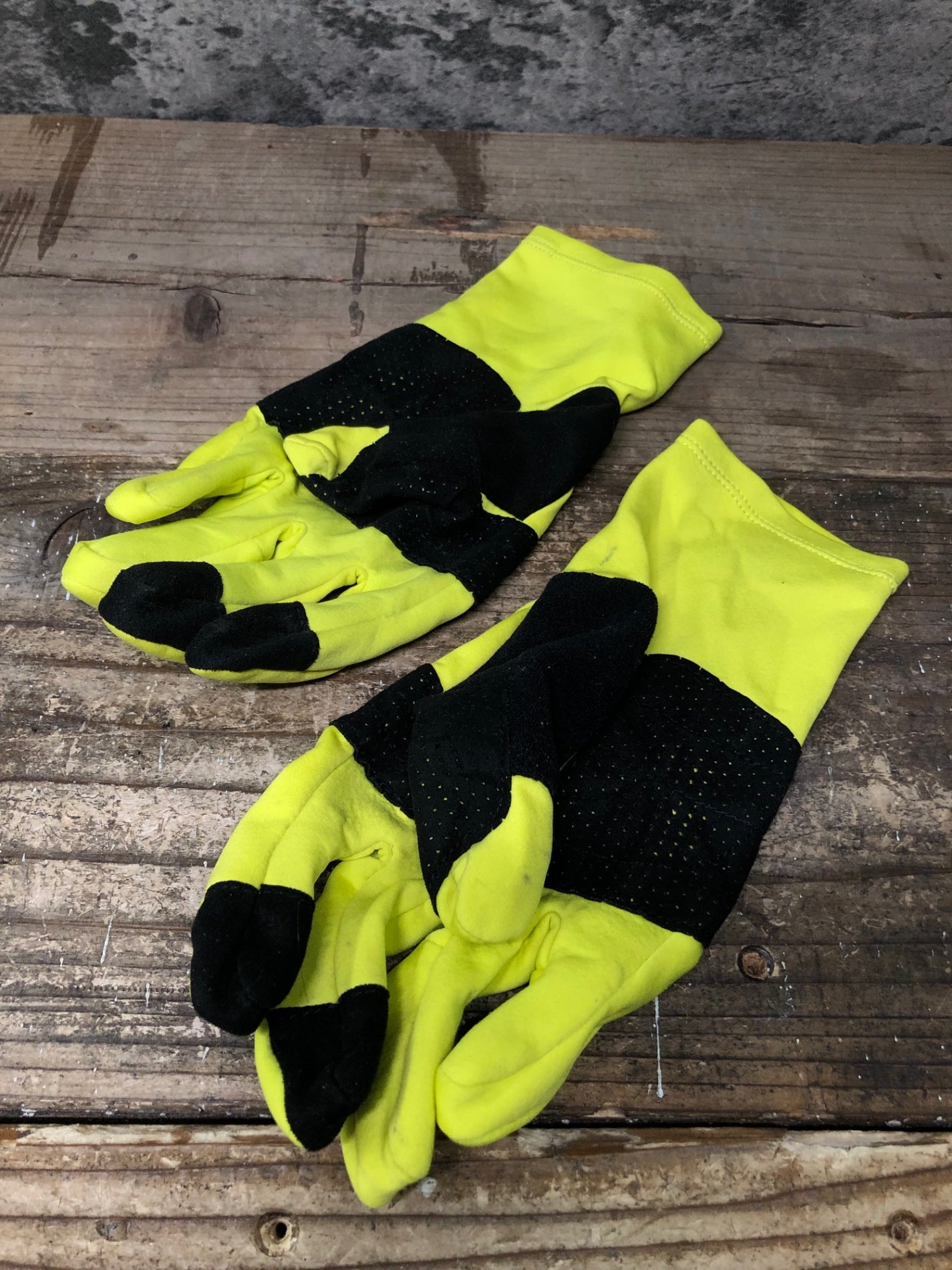 IW759 ラファ Rapha PRO TEAM GLOVES 長指 グローブ 黄 M 汚れ