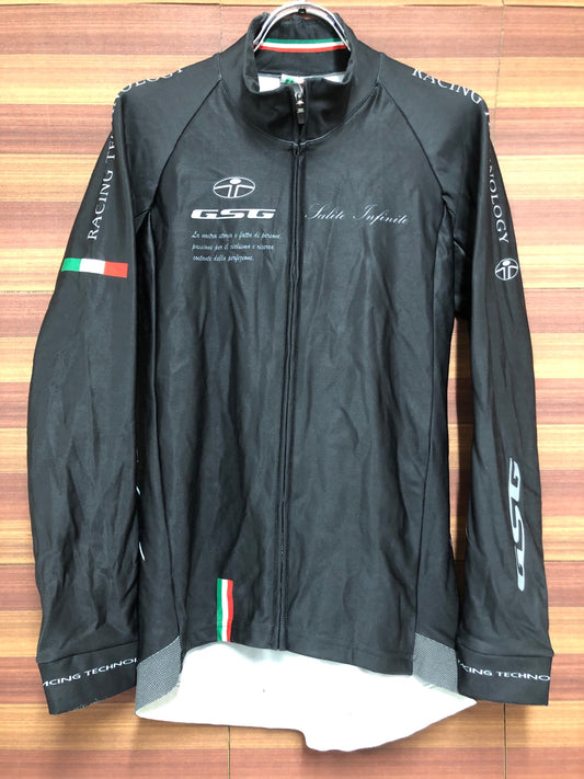 IP092 ジェッセージ GSG 長袖 サイクルジャージ 黒 L 裏起毛