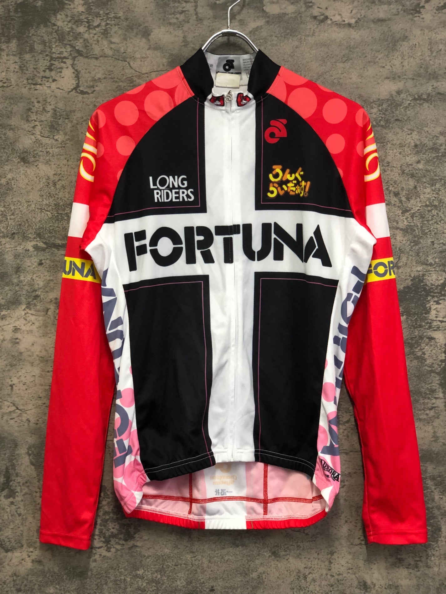 IW606 チャンピオンシステム championsystem AURORA 長袖 サイクルジャージ 赤 黒 L ろんぐらいだぁす！ FORTUNA