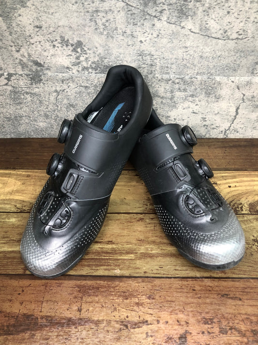 IT924 シマノ SHIMANO RC7 SH-RC702M ビンディングシューズ 黒 シルバー EU42