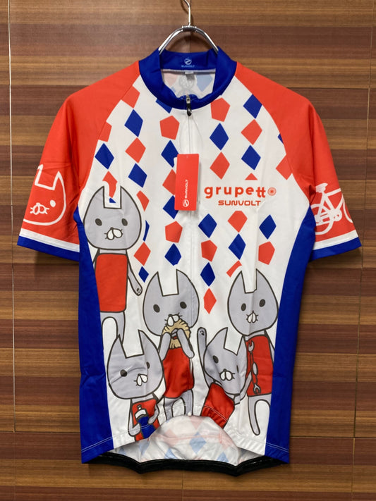 IS010 サンボルト SUNVOLT 半袖 サイクルジャージ 白 L grupetto 絹山サメハル