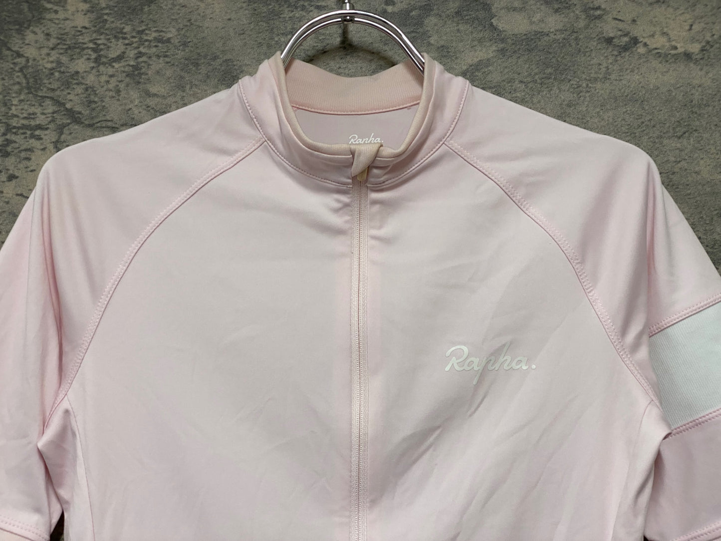 IO208 ラファ Rapha WOMEN'S CORE JERSEY 半袖サイクルジャージ ピンク XS ゴム伸び ほつれ スレあり