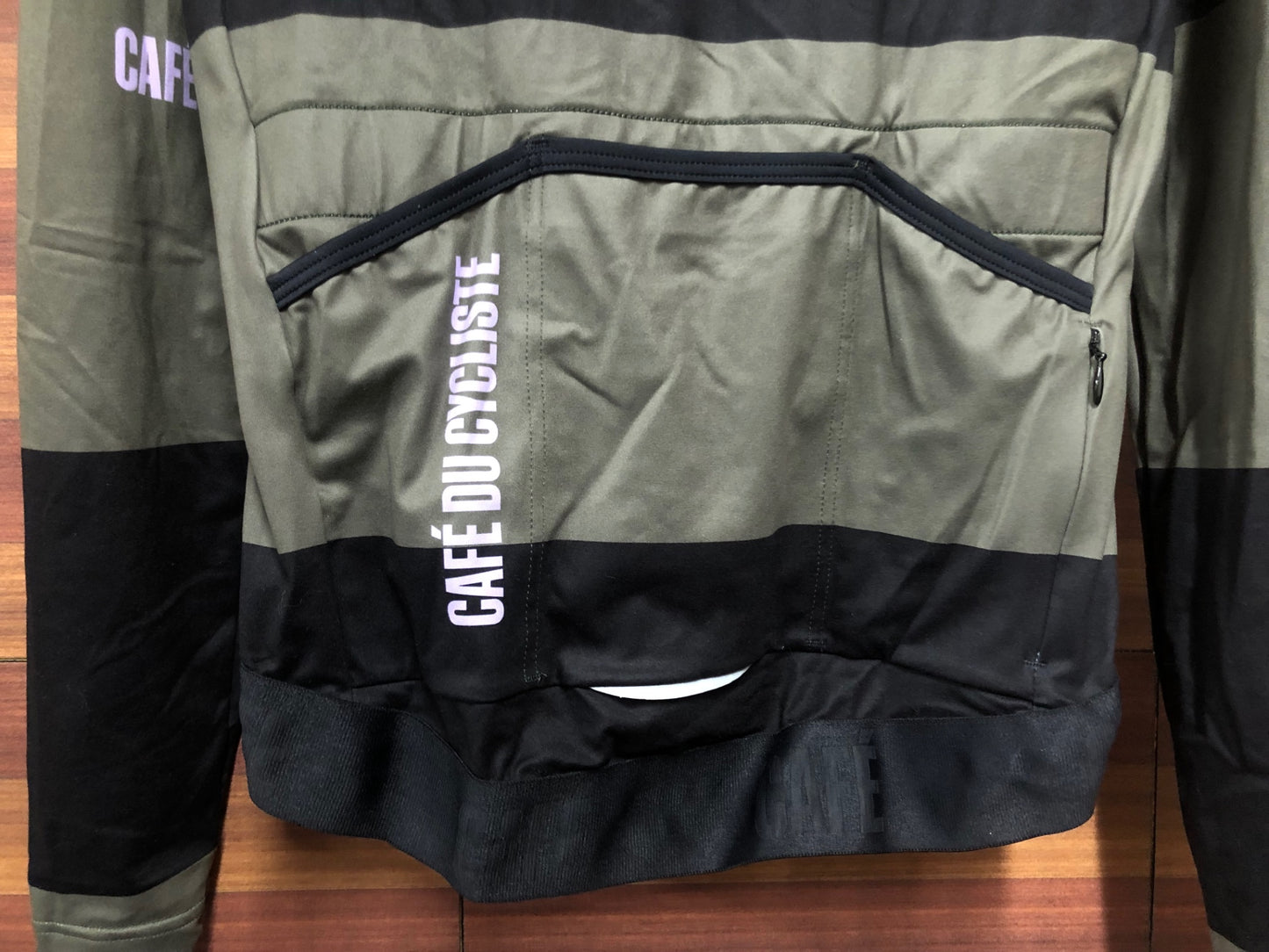 IO564 カフェドシクリステ CAFE DU CYCLISTE 長袖 サイクルジャージ カーキ黒 S