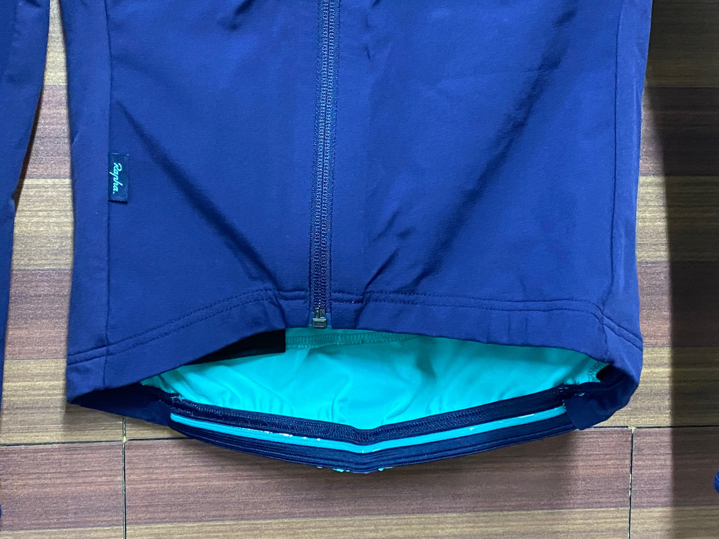 IJ205 ラファ Rapha SOUPLESSE JACKET ネイビー 長袖 サイクルジャージ ターコイズ XXS 裏起毛