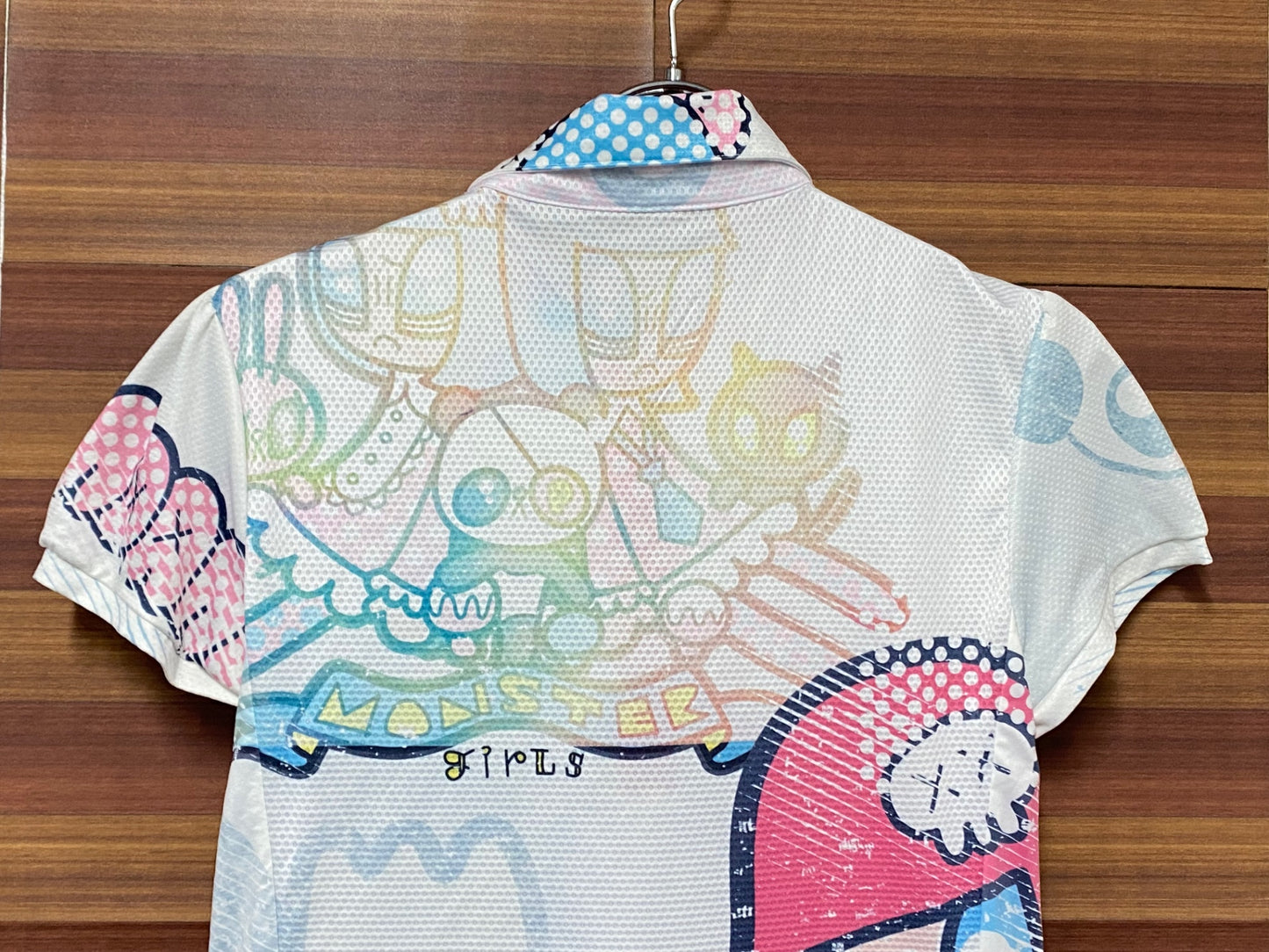 IT121 パンダーニ Pandani 半袖 サイクルジャージ スカート 一体型 白 総柄 M レディース