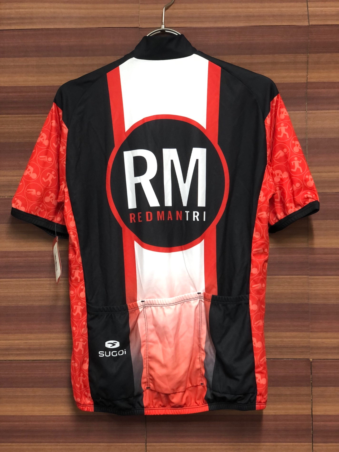 IO330 スゴイ sugoi 半袖 サイクルジャージ 黒白オレンジ S